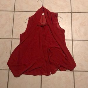 Red Sheer Blouse